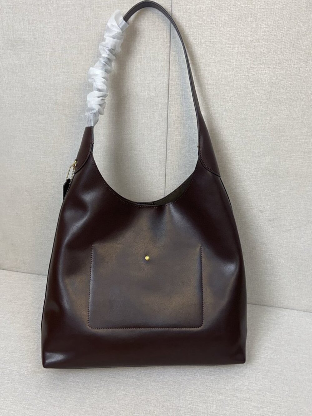 Coach Brooklyn 28 Large Maple Brown Leather Shoulder Bag New - Picture 2 of 8